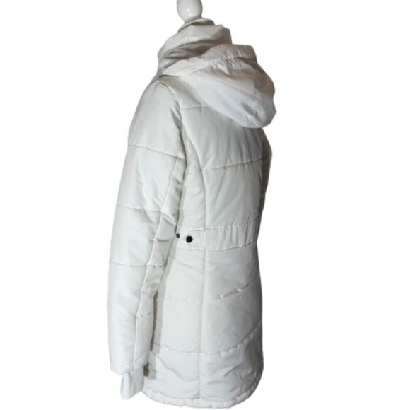 DETAILS INTL Women's White Zipper Hooded Coat with Size PS - Picture 5 of 15